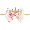 Sweet Wink Princess Crown Tulle Bow Baby Headband In White