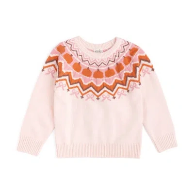 Sweet Wink Babies'  Pumpkin Fair Isle Sweater In Pink