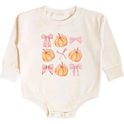 Sweet Wink Babies'  Pumpkin Long Sleeve Romper In Neutral