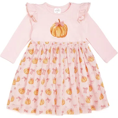 Sweet Wink Kids'  Pumpkin Long Sleeve Tutu Dress In Pink