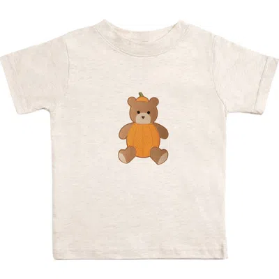 Sweet Wink Babies'  Pumpkin Teddy Bear Patch Short Sleeve T-shirt In Neutral