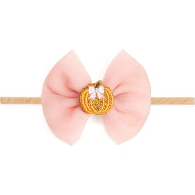 Sweet Wink Pumpkin Tulle Bow Baby Headband In Gold