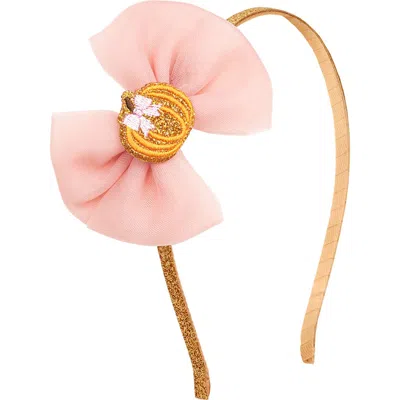 Sweet Wink Babies'  Pumpkin Tulle Bow Headband In Pink
