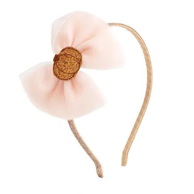 Sweet Wink Babies'  Pumpkin Tulle Bow Headband In Pink