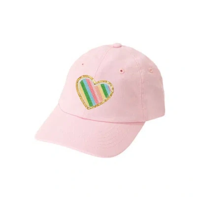 Sweet Wink Kids'  Rainbow Heart Patch Baseball Hat In Pink
