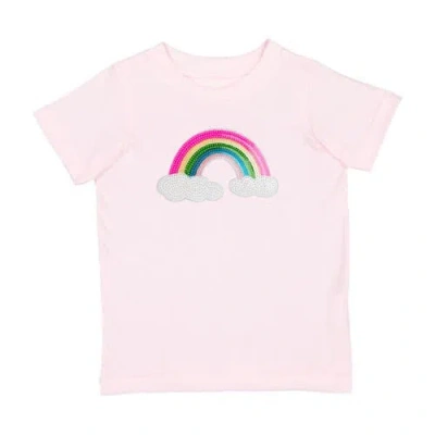 Sweet Wink Kids'  Rainbow Sequin Patch Short Sleeve T-shirt In Pink