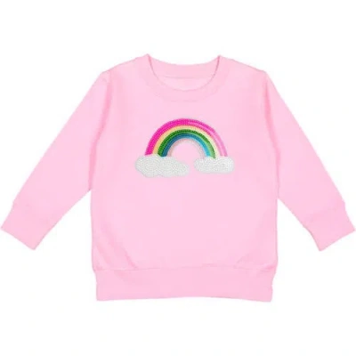Sweet Wink Kids'  Rainbow Sequin Patch Sweatshirt In Pink