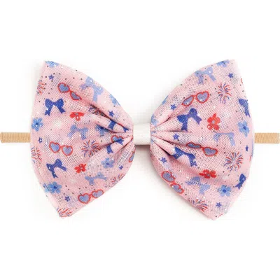 Sweet Wink Red, White, & Cute Tulle Bow Baby Headband