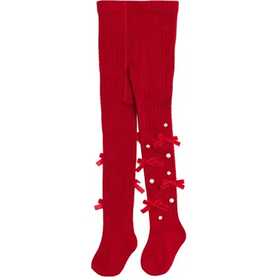 Sweet Wink Kids'  Ruby Red Bedazzled Tights In Animal Print