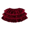 Sweet Wink Ruby Red Velvet Tiered Christmas Skirt In Red