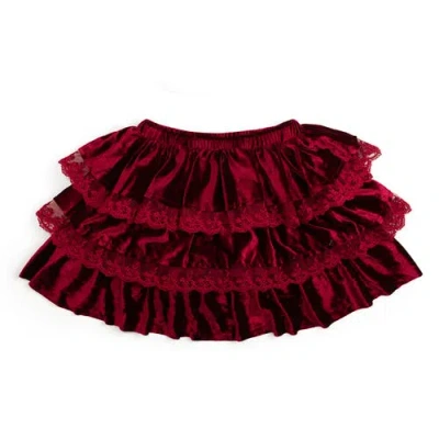 Sweet Wink Kids'  Ruby Red Velvet Tiered Christmas Skirt