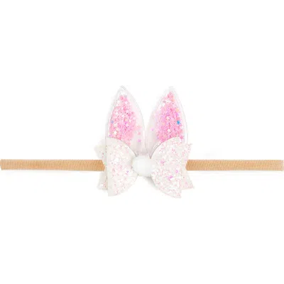 Sweet Wink Shaker Easter Bunny Ear Bow Baby Headband In Gray