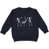 Sweet Wink Silly Skelly Glow In The Dark Halloween Sweatshirt In Black