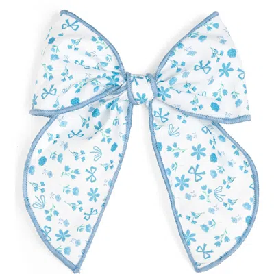 Sweet Wink Babies'  Sky Floral Bow Clip In Blue