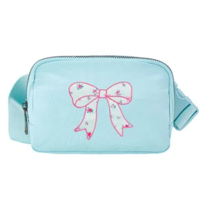 Sweet Wink Kids'  Sky Floral Bow Patch Belt Bag In Blue