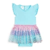 Sweet Wink Sparkling Mermaid Short Sleeve Tutu Bodysuit In Multicolor