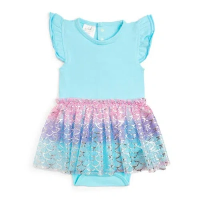 Sweet Wink Babies'  Sparkling Mermaid Short Sleeve Tutu Bodysuit In Multicolor