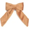 Sweet Wink Spice Velvet Bow Clip In Brown