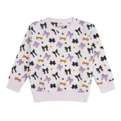 Sweet Wink Kids'  Spooky Bows Halloween Sweatshirt In Purple