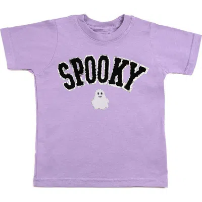 Sweet Wink Babies'  Spooky Ghost Patch Halloween Short Sleeve T-shirt In Purple
