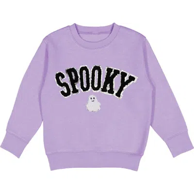 Sweet Wink Babies'  Spooky Ghost Patch Halloween Sweatshirt In Purple