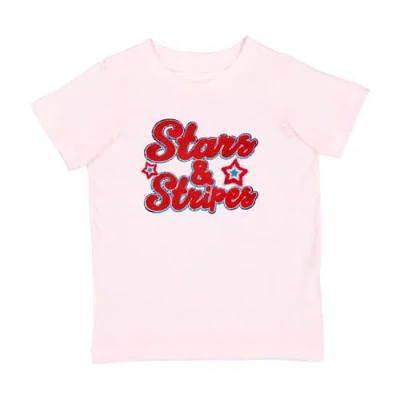 Sweet Wink Babies'  Stars And Stripes Patch Short Sleeve T-shirt In White