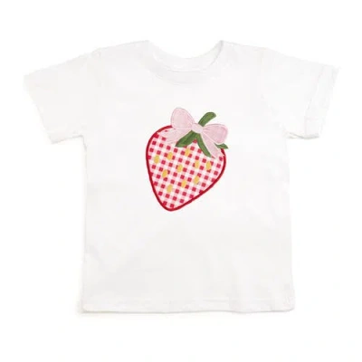 Sweet Wink Kids'  Strawberry Patchwork Short Sleeve T-shirt In White