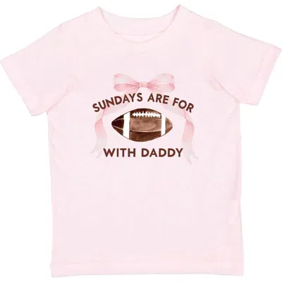 Sweet Wink Babies'  Sundays Are For Football With Daddy Short Sleeve T-shirt In Pink