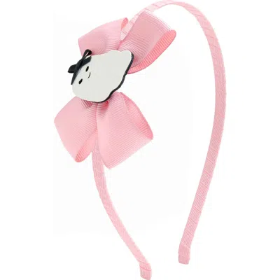 Sweet Wink Babies'  Sweet Ghost Halloween Grosgrain Bow Headband In Pink