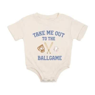 Sweet Wink Babies'  Take Me Out To The Ballgame Short Sleeve Romper In White