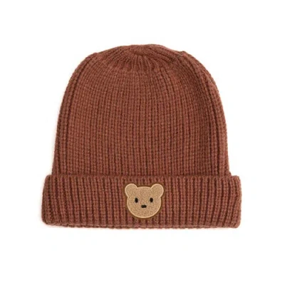 Sweet Wink Kids'  Teddy Bear Patch Beanie In Brown