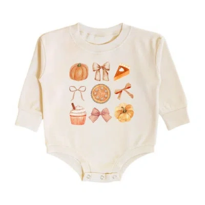 Sweet Wink Babies'  Thankful Cutie Thanksgiving Long Sleeve Romper In Neutral