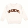 Sweet Wink Thankful Patch Varsity Thanksgiving Sweatshirt In Pink