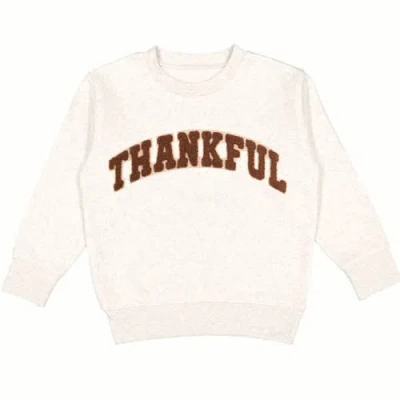 Sweet Wink Babies'  Thankful Patch Varsity Thanksgiving Sweatshirt In Pink