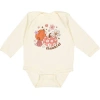 Sweet Wink Thankful Pumpkin Daisy Thanksgiving Long Sleeve Bodysuit In Neutral