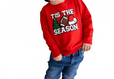 Sweet Wink Kids' Tis The Season Patch Christmas Sweatshirt In Red