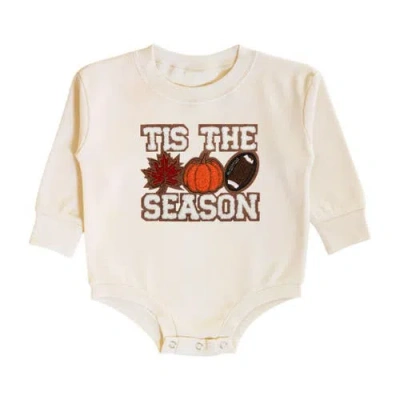 Sweet Wink Babies'  Tis The Season Pumpkin Patch Long Sleeve Romper In Neutral