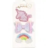 Sweet Wink Unicorn Rainbow Clip Set In Pink