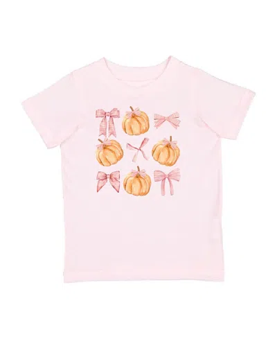 Sweet Wink Unisex Coquette Pumpkin Short Sleeve T-shirt - Little Kid In Pink