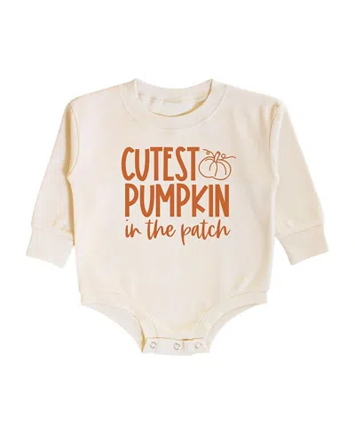 Sweet Wink Unisex Cutest Pumpkin In The Patch Long Sleeve Romper - Baby In Neutral