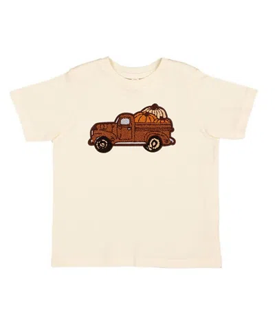 Sweet Wink Unisex Fall Truck Patch Short Sleeve T-shirt - Little Kid In Neutral