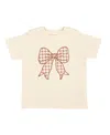 Sweet Wink Unisex Gingham Bow Patch Short Sleeve T-shirt In Neutral