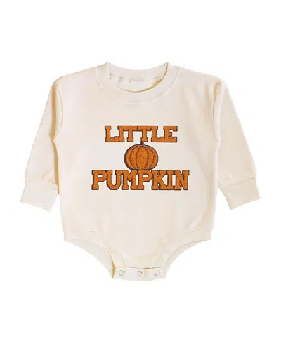 Sweet Wink Unisex Little Pumpkin Patch Long Sleeve Romper - Baby In White