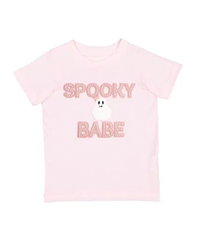 Sweet Wink Unisex Spooky Babe Patch Halloween Short Sleeve T-shirt - Little Kid, Big Kid In Pink