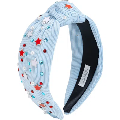 Sweet Wink Babies'  Usa Stars Gemstone Headband In Blue