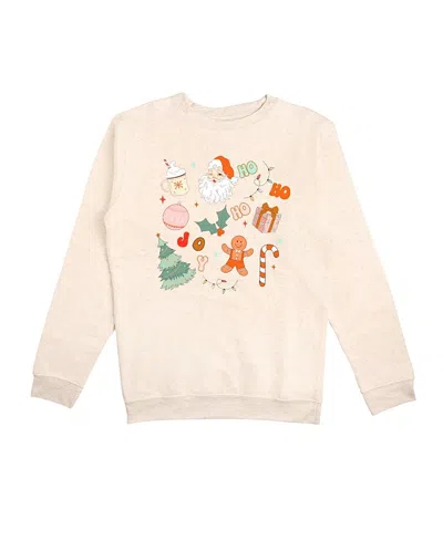 Sweet Wink Woman Christmas Doodle Adult Sweatshirt In Natural