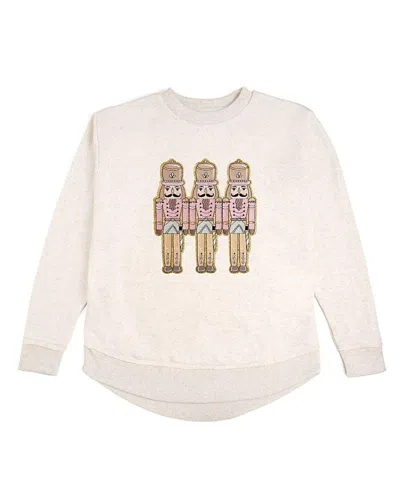 SWEET WINK WOMEN'S PASTEL NUTCRACKER PATCH CHRISTMAS SWEATSHIRT
