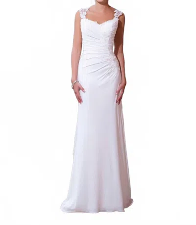 Sweetheart Jersey Fit And Flare Dress In Ivory In White