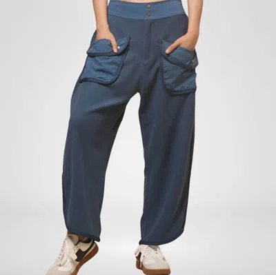 Sweetkama Front Pockets Relaxed Sweatpants In Navy