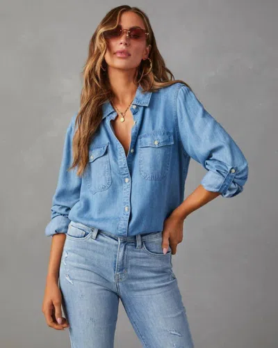 Sweetkama Lightweight Denim Shirt In Dark Blue